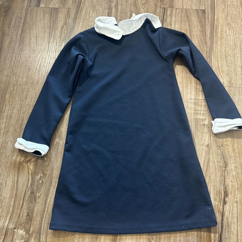 Zara girls navy blue collar dress size 7